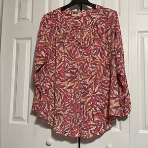 Hope & Harlow button down gauze lightweight tunic top shirt blouse size 2X